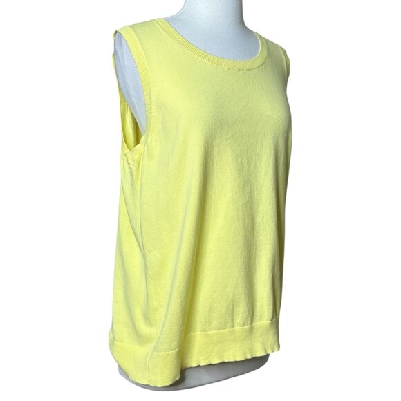 Talbots Womens Cotton Sweater Vest Plus Size 1XL Yellow - Picture 4 of 7
